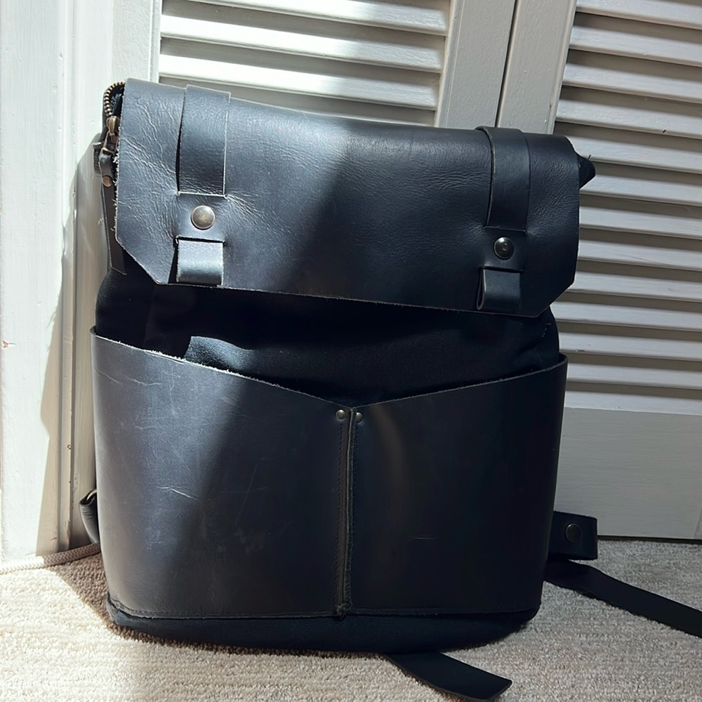 Kazak Leather-Canvas Backpack